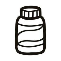 Hand Drawn bottle in doodle style vector