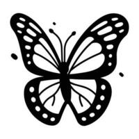 Hand Drawn butterfly in doodle style vector