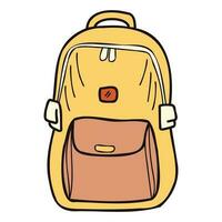 Hand Drawn cute backpack for kids in doodle style vector