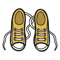 Hand Drawn cute sneakers in doodle style vector