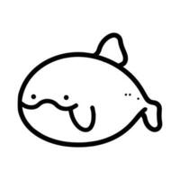 Hand Drawn cute whale in doodle style vector