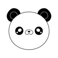 mano dibujado linda panda en garabatear estilo vector