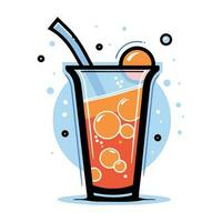 Hand Drawn refreshing juice in doodle style vector