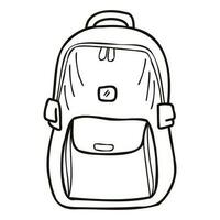 Hand Drawn cute backpack for kids in doodle style vector