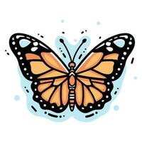 Hand Drawn butterfly in doodle style vector