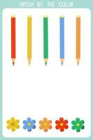 vector página para aprendizaje colores con preescolar niños