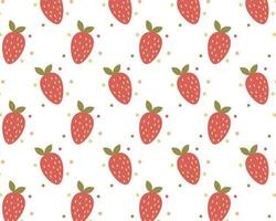 vector cute summer pattern with simple pretty strawberry