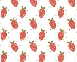 vector cute summer pattern with simple pretty strawberry