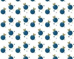 vector cute summer pattern with little happy blueberry