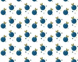 vector cute summer pattern with little happy blueberry