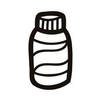 Hand Drawn bottle in doodle style vector