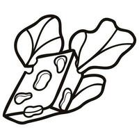 Hand Drawn cheese in doodle style vector