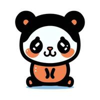 mano dibujado linda panda en garabatear estilo vector