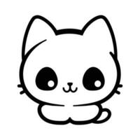 Hand Drawn cute cat in doodle style vector