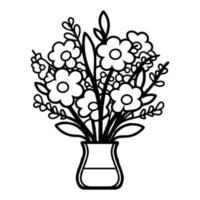 Hand Drawn flower bouquet in doodle style vector