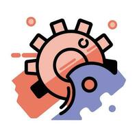 Hand Drawn science cog in doodle style vector