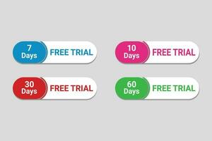 Vector flat design free trial labels template