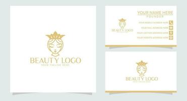 diseño de logotipo de belleza con vector premium de concepto abstracto creativo