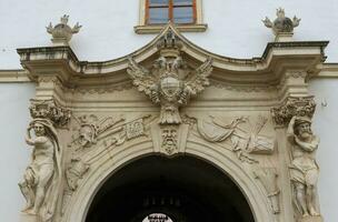 Different arhitectural details and scultures that can be found in the center of the fortress in Alba Iulia , Romania. photo