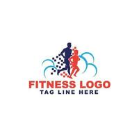 fitness run logo design vector