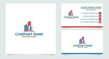 Modern real-estate logo template with elements vector
