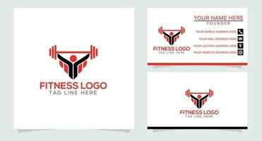 Muscle Man Logo Design. Abstract Muscular Man Pose Combine with Circle Shapes. Vector Logo Illustration.