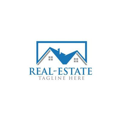 Home with Swoosh Real Estate Logo Template Illustration Design.