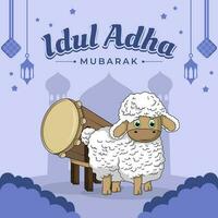 diseño de banner de eid al adha vector