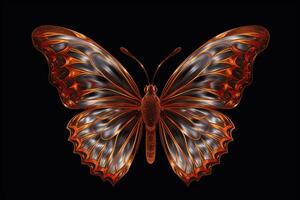 Butterflies on a black background. photo