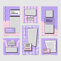 Retro style feeds and stories template. vector