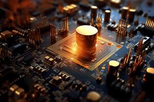 Abstract circuit board technology. Futuristic modern Electronic Technology. photo