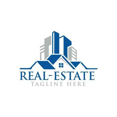 Home with Swoosh Real Estate Logo Template Illustration Design.