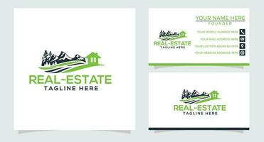 natural real-estate logo design vector