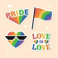 conjunto de lgbt orgullo mes vector plano diseño elemento