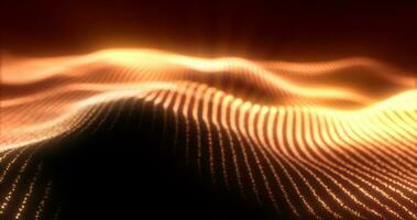 Abstract yellow energy magic waves from glowing particles and lines futuristic hi-tech background photo