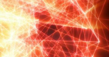 Abstract yellow orange energy lines triangles magical bright glowing futuristic hi-tech background photo
