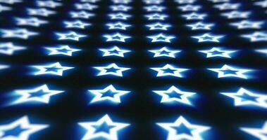 Abstract blue pattern of glowing geometric stars futuristic hi-tech black background photo