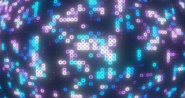 Abstract blue energy squares glowing digital particles futuristic hi-tech background photo