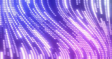 Abstract purple multi-colored glowing flying lines stripes of luminous dots and energy particles abstract disco background photo