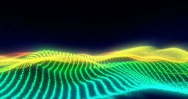 Abstract rainbow energy magic waves from glowing particles and lines futuristic hi-tech background photo