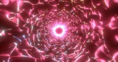 Abstract pink energy tunnel of waves glowing abstract background photo