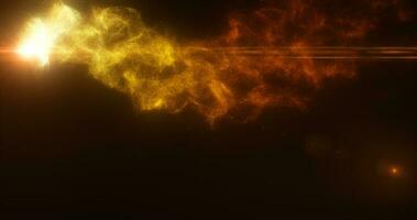 Abstract flying energy meteor particle comet space magical yellow fiery futuristic hi-tech, abstract background photo