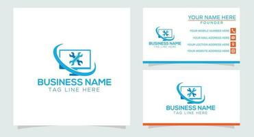 Computer Technology Logo template designs, computer Service logo template designs vector