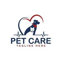 medical dog cat pet logo vector icon line art outline design