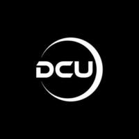 DCU letter logo design in illustration. Vector logo, calligraphy designs for logo, Poster, Invitation, etc.