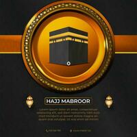 Tour Hajj and Umrah social media Template Vector Design With realistic kaaba for Islamic background, flyer, banner