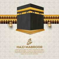 excursión hajj y Umrah social medios de comunicación modelo vector diseño con realista kaaba para islámico fondo, volantes, bandera