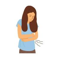 vector illustration of stomachache person concept