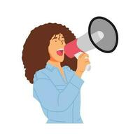 vector illustration of the concept of a person holding a megaphone