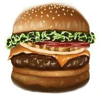 The most delicious hamburger vector